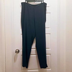 Eileen Fisher Silk Navy Blue Side Zip Pant Size Large